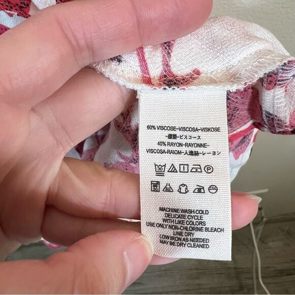 ✨ Free People French Quarter Wrap Mini Dress White Pink Floral Small - Picture 8 of 12